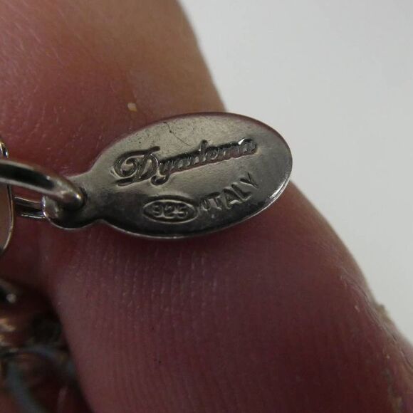 Large Brutalist Abstract Black Silver Tone Pendant on Sterling Dyadema Necklace - Picture 8 of 13